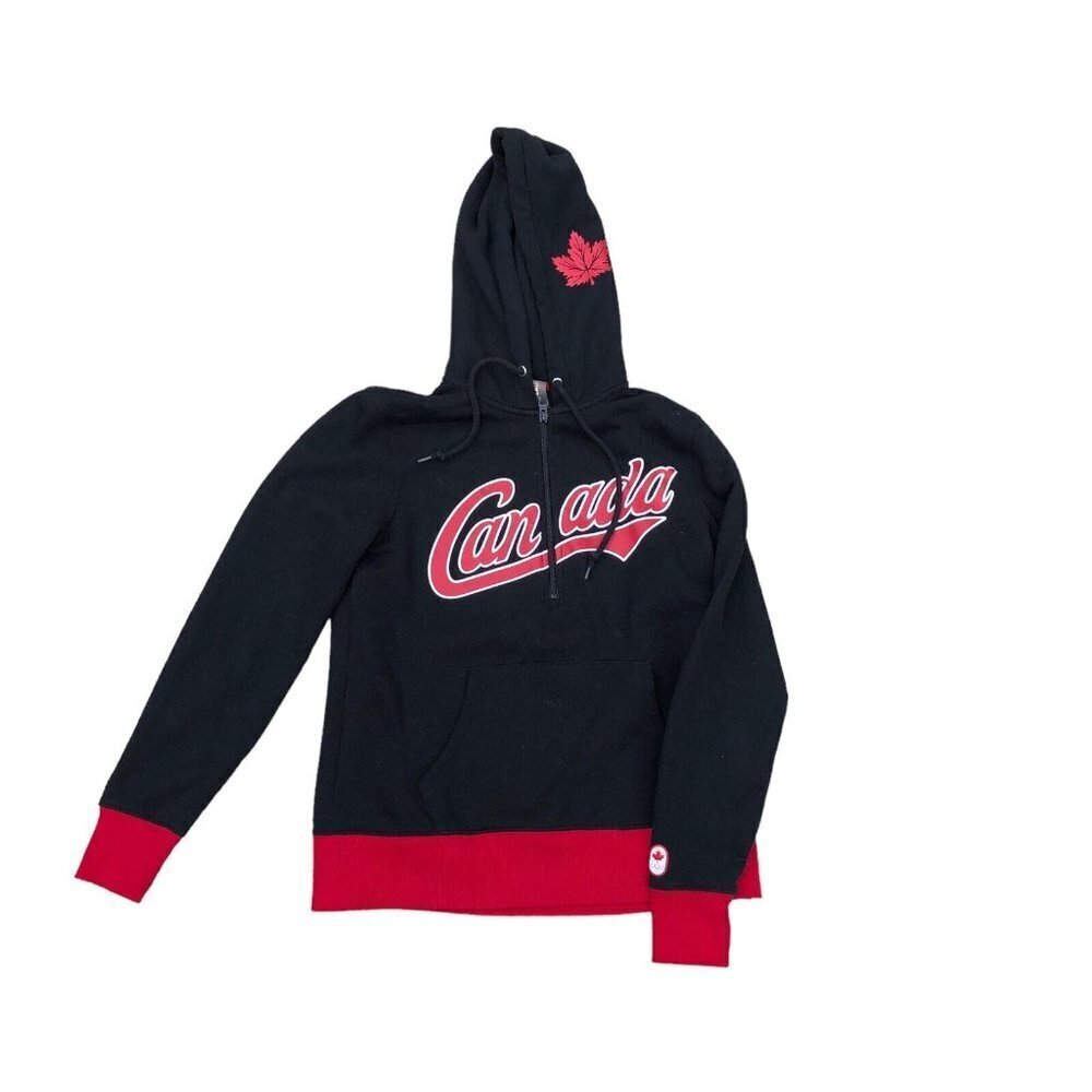 HUDSON'S BAY Canada Olympic Team 1/4 Zip Sweater Women's MEDIUM Pullover Hoodie 